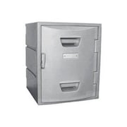 Remcon Plastics Remco Plastics 4-Tier 4 Door Box Plastic Locker, 15"W x 15"D x 18"H, Gray, Assembled 015001518BX1027